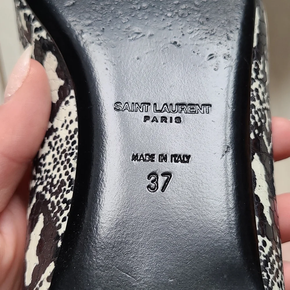 🥰KEEPING🥰 YSL Saint Laurent Flats Python Embossed Leather [size 37] - Picture 8 of 10